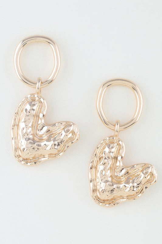 Hammered Boomerang Earrings - Tigbul's Variety Fashion Shop