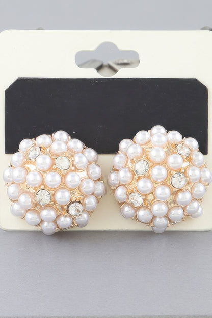 Pearl Cluster Stud Earrings - Tigbul's Variety Fashion Shop
