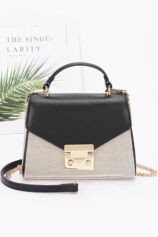 Canvas Top Handle Flap Bag - Tigbul's Variety Fashion Shop