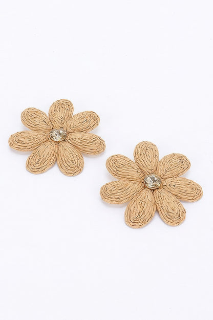 Paper Flower Rhinestone Earring - Tigbul's Variety Fashion Shop