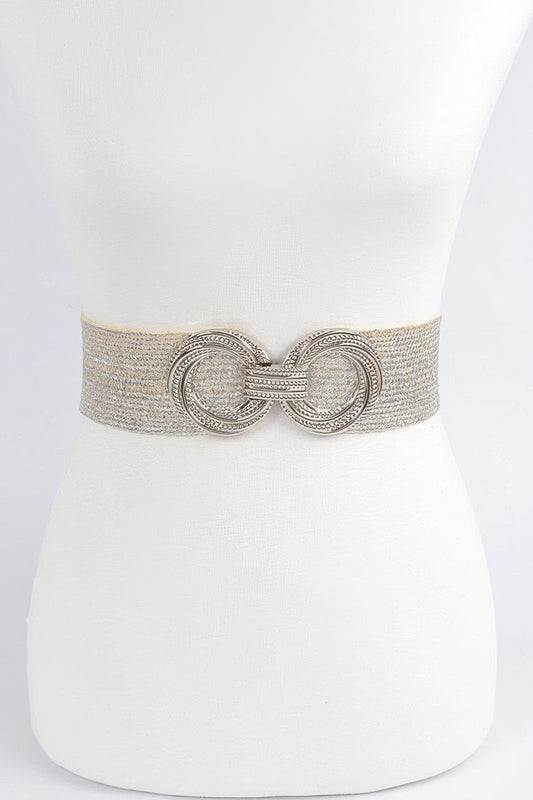 Double Metal Buckle Elastic Belt - Tigbul's Variety Fashion Shop