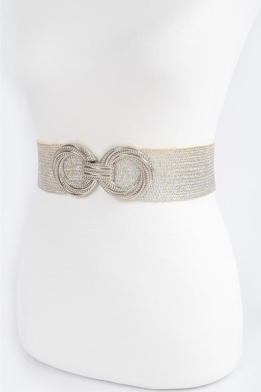 Double Metal Buckle Elastic Belt - Tigbul's Variety Fashion Shop