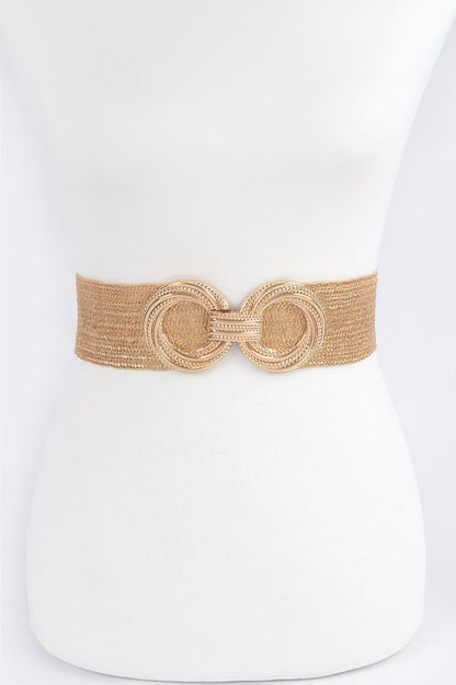 Double Metal Buckle Elastic Belt - Tigbul's Variety Fashion Shop