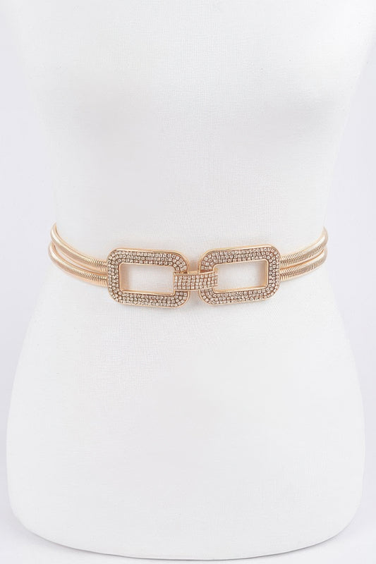 Rhinestone Metal Stretch Belt - Tigbul's Variety Fashion Shop