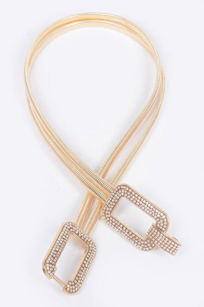 Rhinestone Metal Stretch Belt - Tigbul's Variety Fashion Shop
