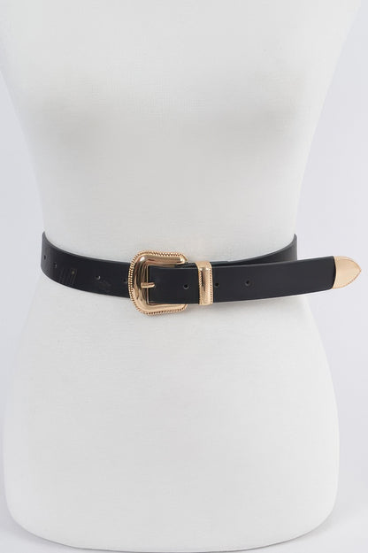 Metal Faux Leather Belt - Tigbul's Variety Fashion Shop