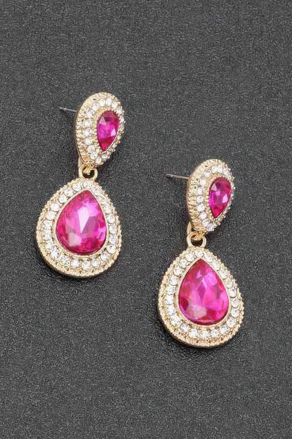 Rhinestone Dangle Earring - Tigbul's Variety Fashion Shop