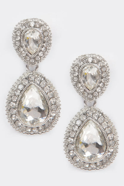 Rhinestone Dangle Earring - Tigbul's Variety Fashion Shop
