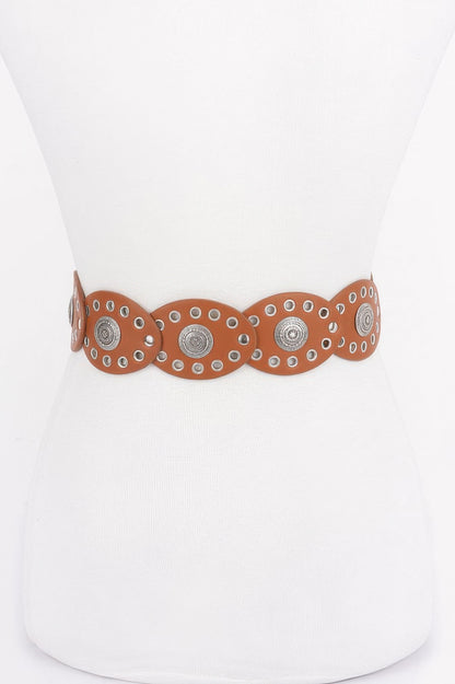 Faux Leather Oval Shape Vintage Belt - Tigbul's Variety Fashion Shop