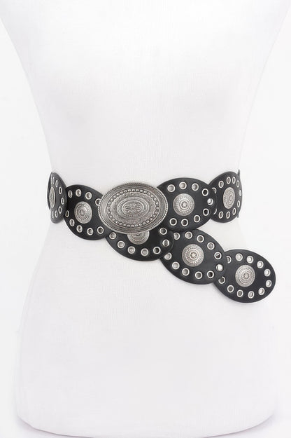 Faux Leather Oval Shape Vintage Belt - Tigbul's Variety Fashion Shop