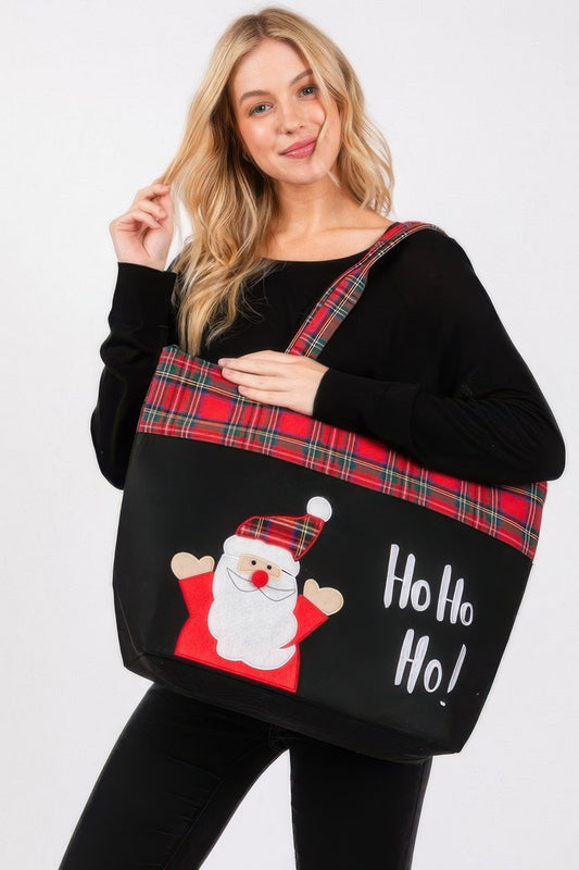 Ho Ho Ho Letter Santa Christmas Tote Bag - Tigbul's Variety Fashion Shop