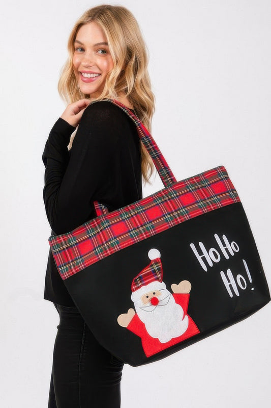 Ho Ho Ho Letter Santa Christmas Tote Bag - Tigbul's Variety Fashion Shop