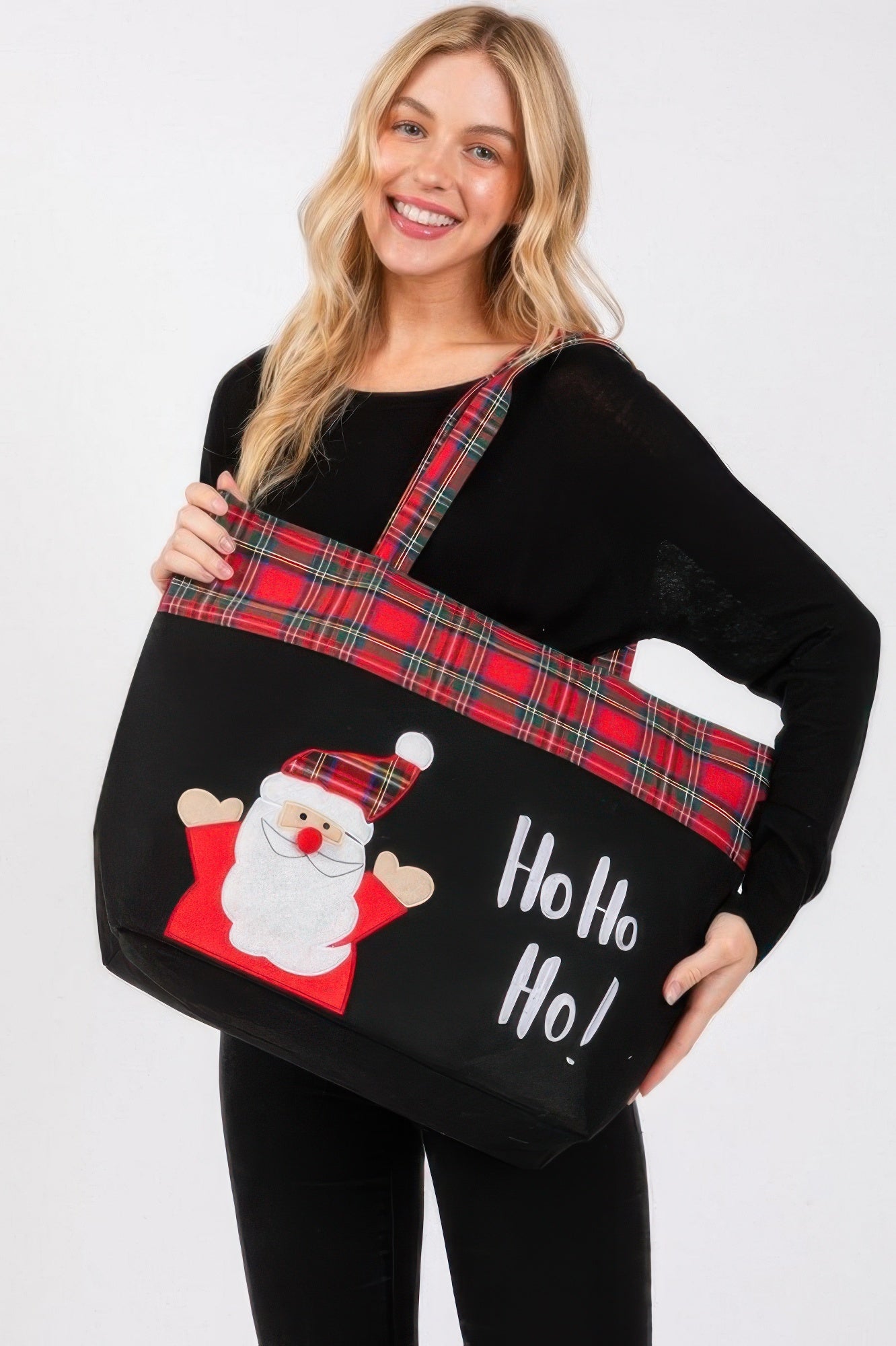 Ho Ho Ho Letter Santa Christmas Tote Bag - Tigbul's Variety Fashion Shop