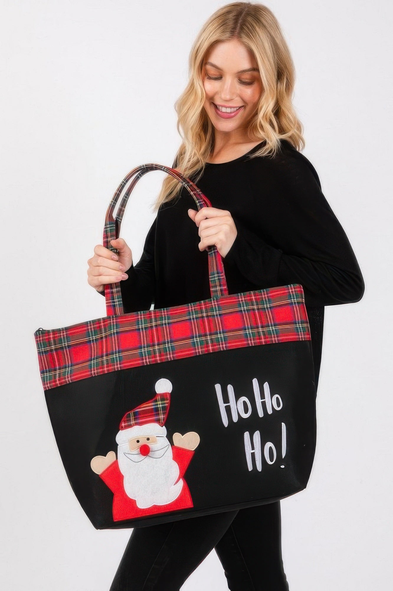 Ho Ho Ho Letter Santa Christmas Tote Bag - Tigbul's Variety Fashion Shop