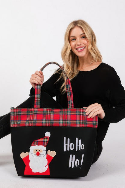 Ho Ho Ho Letter Santa Christmas Tote Bag - Tigbul's Variety Fashion Shop