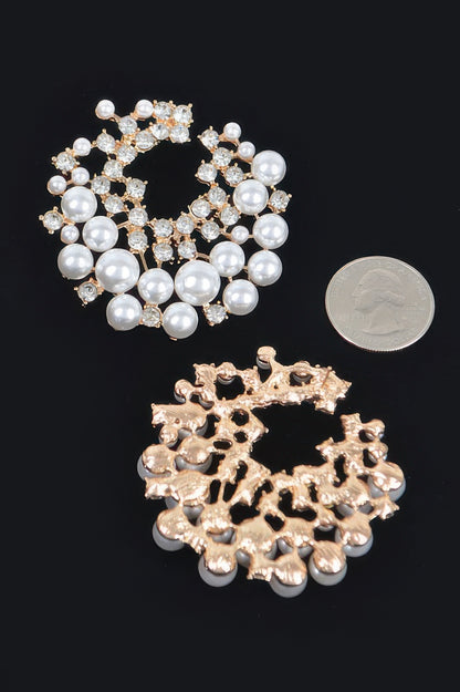 Rhinestone And Pearl Stud Earring - Tigbul's Variety Fashion Shop