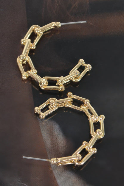 Chain Hoop Earrings - Tigbul's Variety Fashion Shop