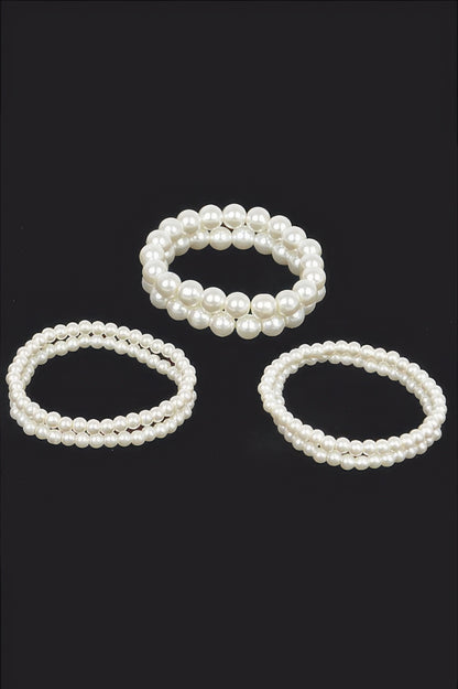 Multi Faux Pearl Stretch Bracelet - Tigbul's Variety Fashion Shop