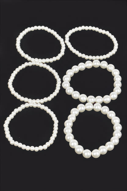 Multi Faux Pearl Stretch Bracelet - Tigbul's Variety Fashion Shop