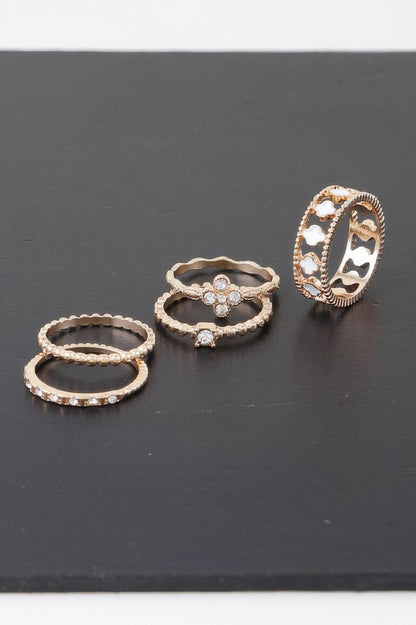 Multi Jewel Clover Ring Set - Tigbul's Variety Fashion Shop