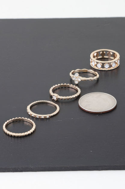 Multi Jewel Clover Ring Set - Tigbul's Variety Fashion Shop