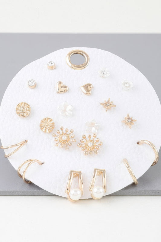 Multi Charms Stud Earrings Set - Tigbul's Variety Fashion Shop