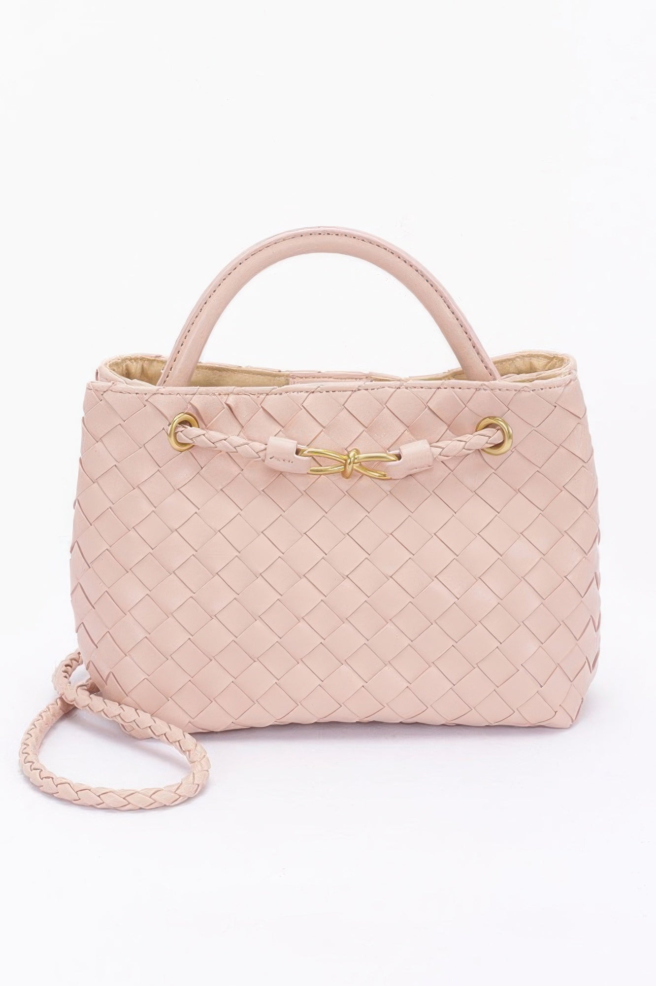 Faux Leather Braided Top Handle Bag - Tigbul's Variety Fashion Shop