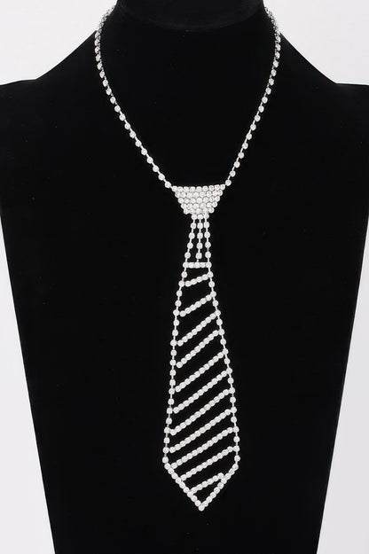 Rhinestone Necktie Necklace - Tigbul's Variety Fashion Shop