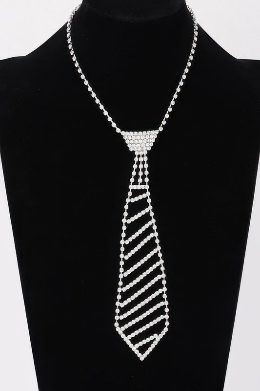 Rhinestone Necktie Necklace - Tigbul's Variety Fashion Shop