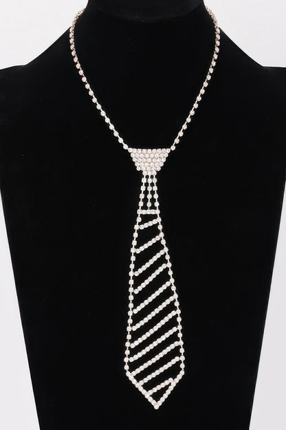 Rhinestone Necktie Necklace - Tigbul's Variety Fashion Shop