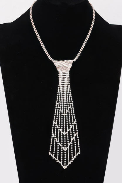 Rhinestone Necktie Necklace - Tigbul's Variety Fashion Shop