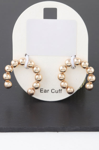 Shiny Beaded Hoop Earrings - Tigbul's Variety Fashion Shop