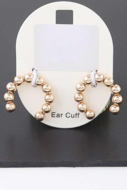 Shiny Beaded Hoop Earrings - Tigbul's Variety Fashion Shop