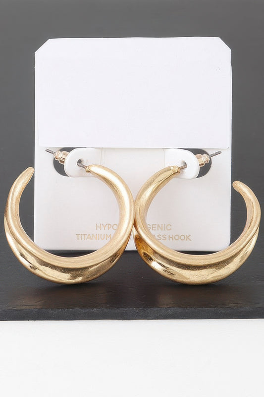 Hollowed Hook Hoop Earrings - Tigbul's Variety Fashion Shop
