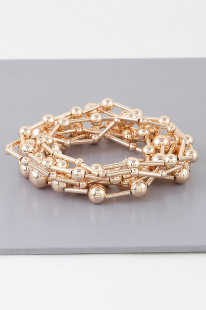 Multi Beaded Bar Bracelet - Tigbul's Variety Fashion Shop