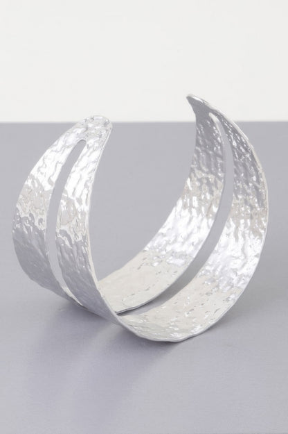 Hammered Double Wrap Cuff Bracelet - Tigbul's Variety Fashion Shop