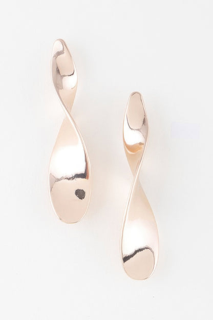 Shiny Modern Twist Drop Earrings - Tigbul's Variety Fashion Shop