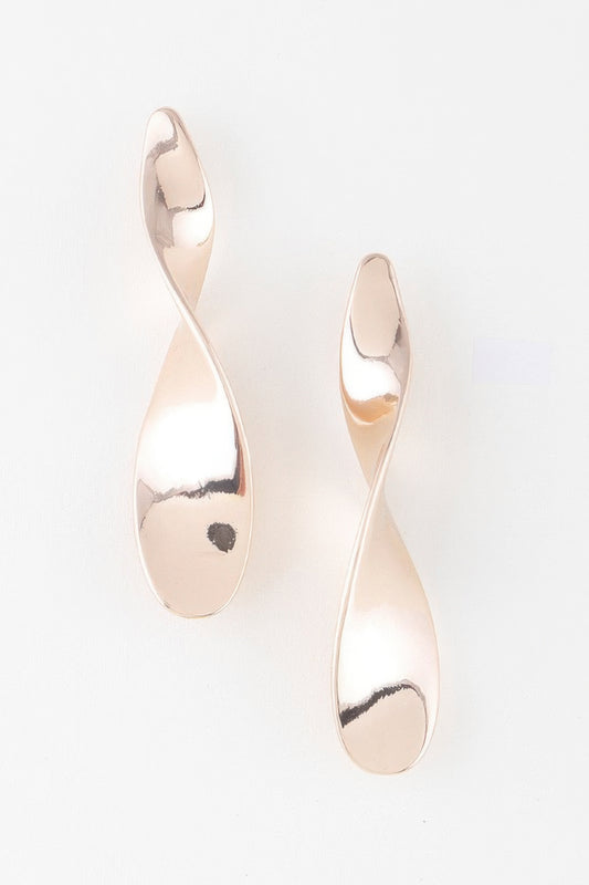 Shiny Modern Twist Drop Earrings - Tigbul's Variety Fashion Shop