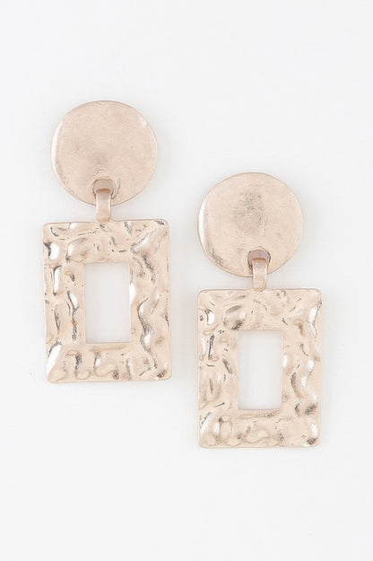 Ripple Box Frame Earrings - Tigbul's Variety Fashion Shop