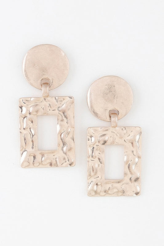 Ripple Box Frame Earrings - Tigbul's Variety Fashion Shop