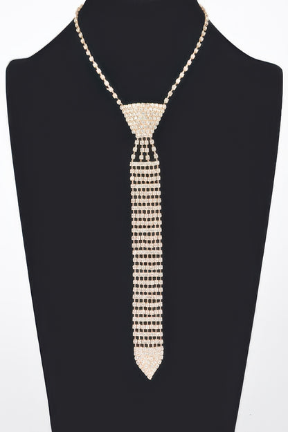 Rhinestone Necktie Necklace - Tigbul's Variety Fashion Shop