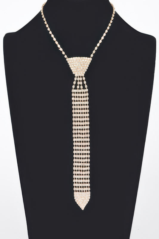 Rhinestone Necktie Necklace - Tigbul's Variety Fashion Shop