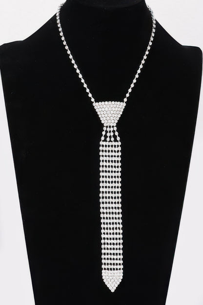 Rhinestone Necktie Necklace - Tigbul's Variety Fashion Shop