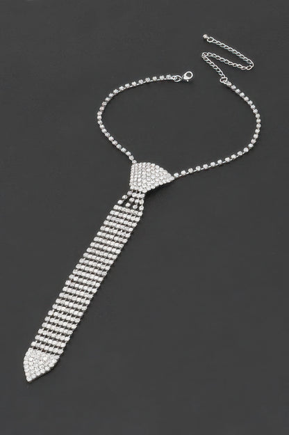 Rhinestone Necktie Necklace - Tigbul's Variety Fashion Shop