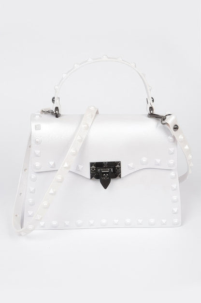 Monotone Studded Clutch - Tigbul's Variety Fashion Shop
