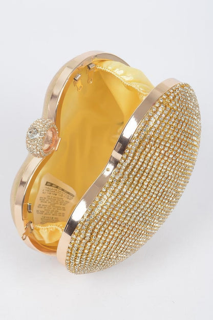Rhinestone Heart Shape Party Clutch - Tigbul's Variety Fashion Shop