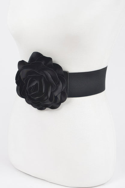Delicate Beautiful Flower Plus Size Elastic Belt - Tigbul's Variety Fashion Shop