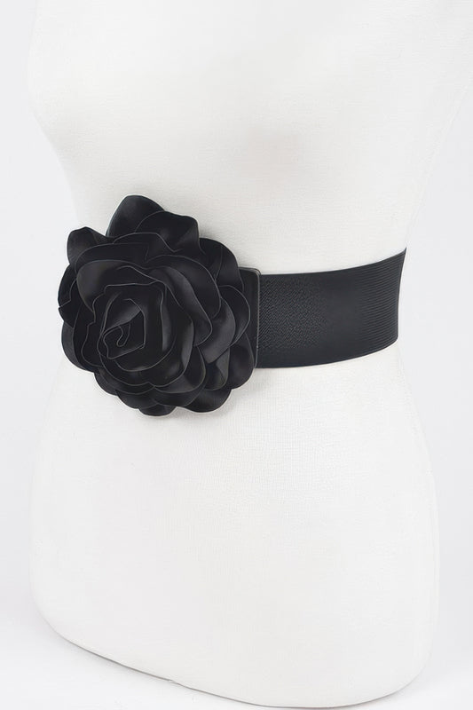 Delicate Beautiful Flower Plus Size Elastic Belt - Tigbul's Variety Fashion Shop