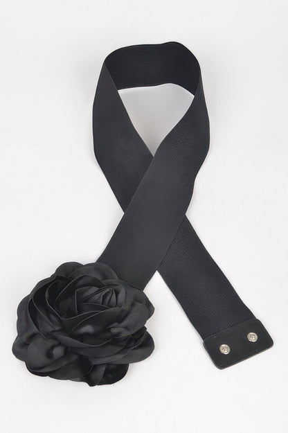 Delicate Beautiful Flower Plus Size Elastic Belt - Tigbul's Variety Fashion Shop