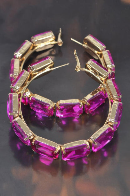 Stone Hoop Earring - Tigbul's Variety Fashion Shop